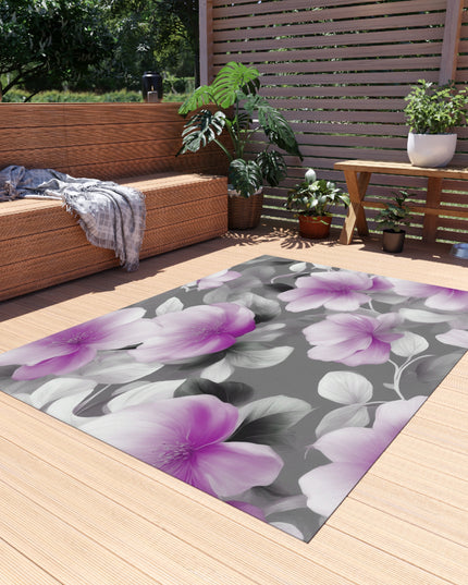 Purple Blossom Floral Bunch Outdoor Rug, 60" x 84"