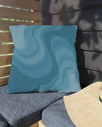 Sky Blue Wavey 20" x 20" Outdoor Pillow
