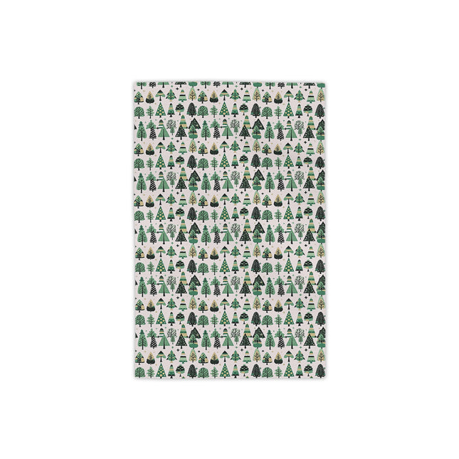 Mini Vintage Green Trees Beach Towel, 18" x 27"