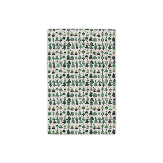 Mini Vintage Green Trees Beach Towel, 18" x 27"