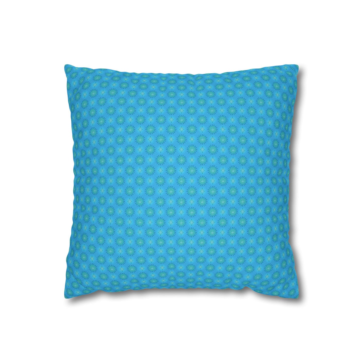 Light Blue Star-crossed Bodies Spun Polyester Square Pillowcase, 14" x 14"