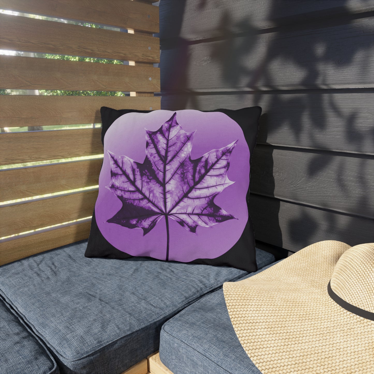 Purple Maple Leaf 16" x 16" Outdoor Pillow