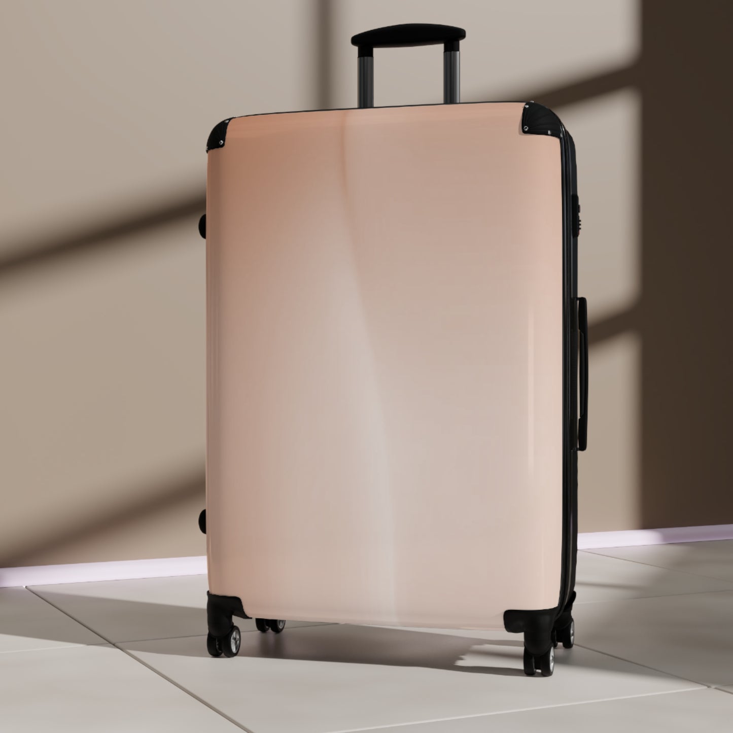 Soft Fade Large Suitcase with built in lock, 4 double-wheels, telescopic handle, and ABS back hard-shell