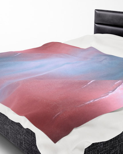 Gray Sea Pink Fog Velveteen Plush Blanket, 60" x 80"