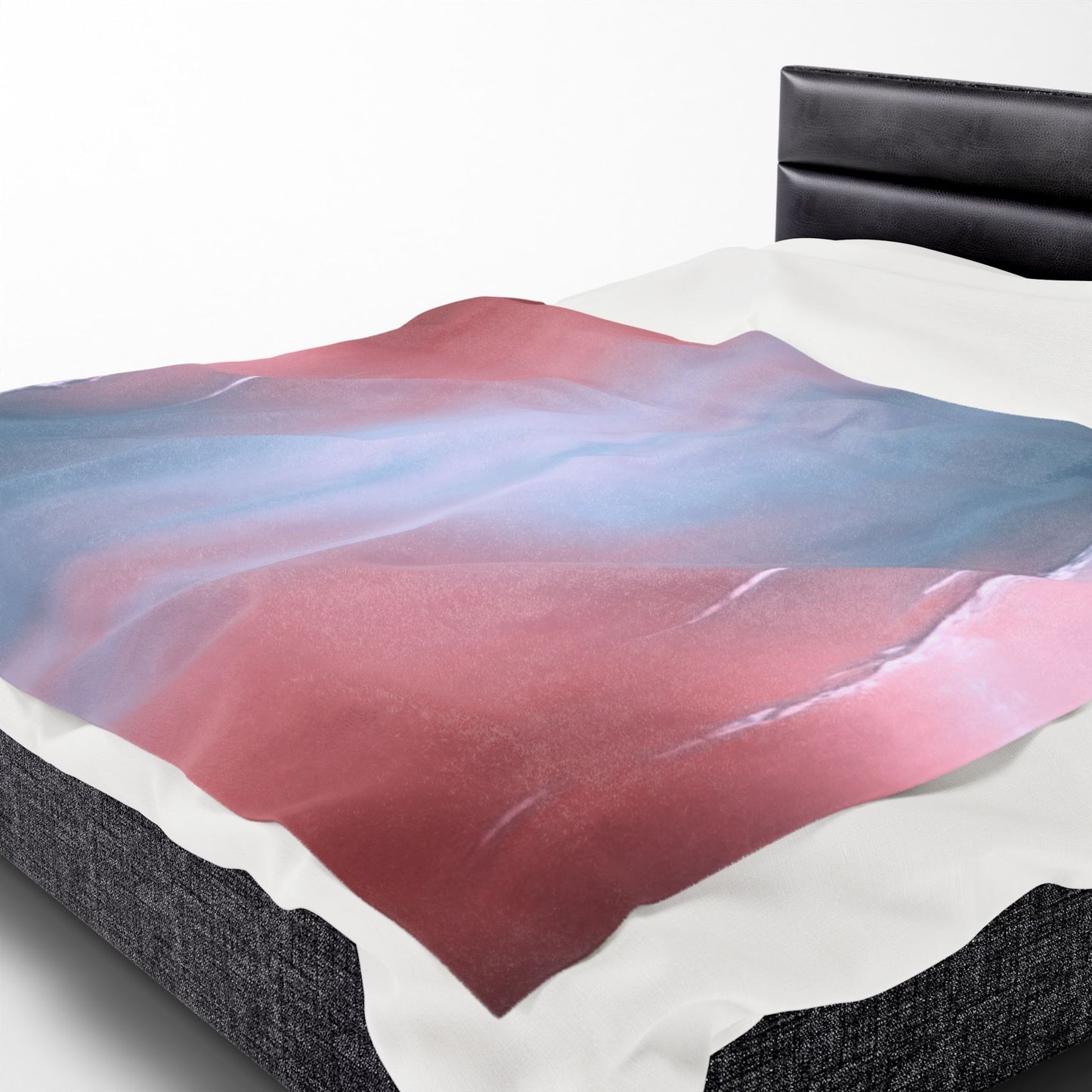 Gray Sea Pink Fog Velveteen Plush Blanket, 60" x 80"