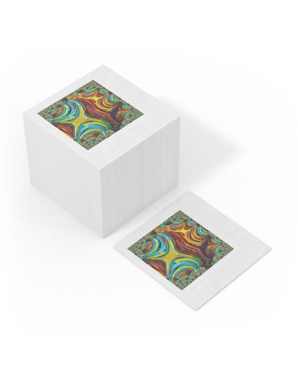Uzi Spiral Alpha White Coined Napkins, 6.5" x 6.5"