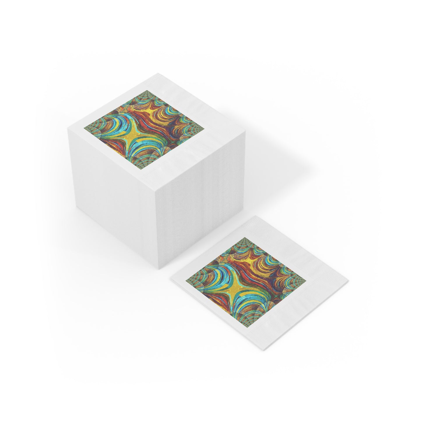 Uzi Spiral Alpha White Coined Napkins, 6.5" x 6.5"