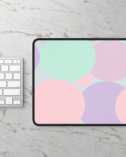 Pastel Peach and Soft Green Patches 9" x 7" Gaming Mouse Pad