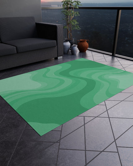 Mint Green Wavey 60" x 84" Outdoor Rug