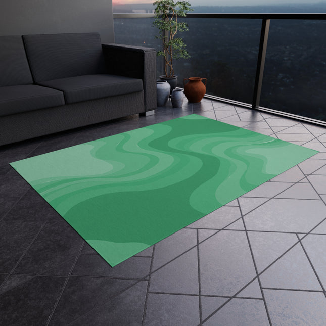 Mint Green Wavey 60" x 84" Outdoor Rug