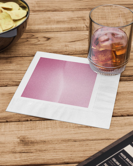 Pinky Blush Fade White Coined Napkins, 6.5" x 6.5"