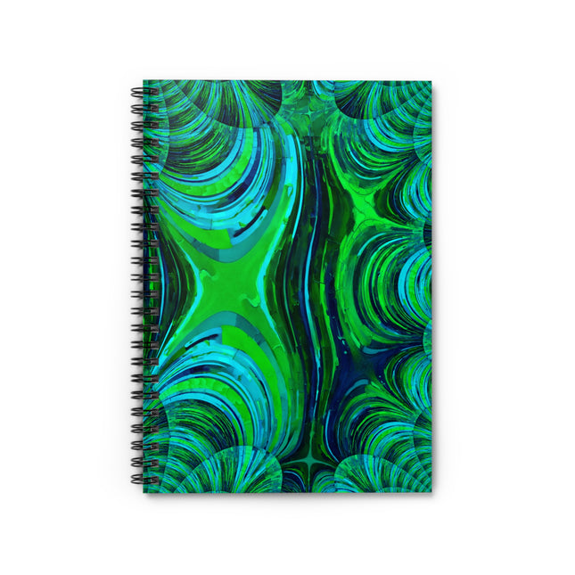 Uzi Spiral Blue Green Spiral Notebook - Ruled Line, 6" x 8", 118 pages