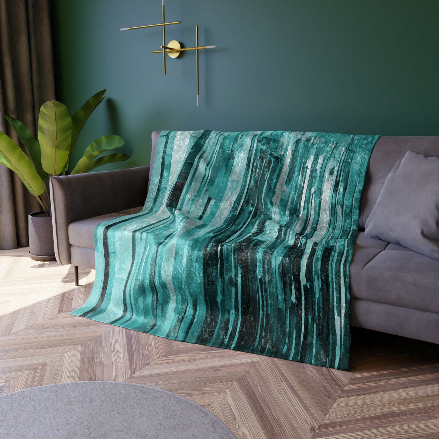 Striped TIf 50" x 60" Crushed Velvet Blanket