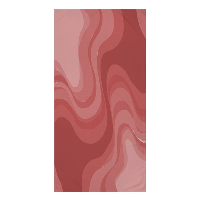 Power Red Wavey 30" x 60" Mink-Cotton Towel (50% polyester, 50% cotton)