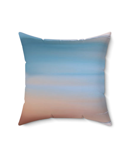 Blue Sea Peach Fog 16" x 16" Faux Suede Square Pillow