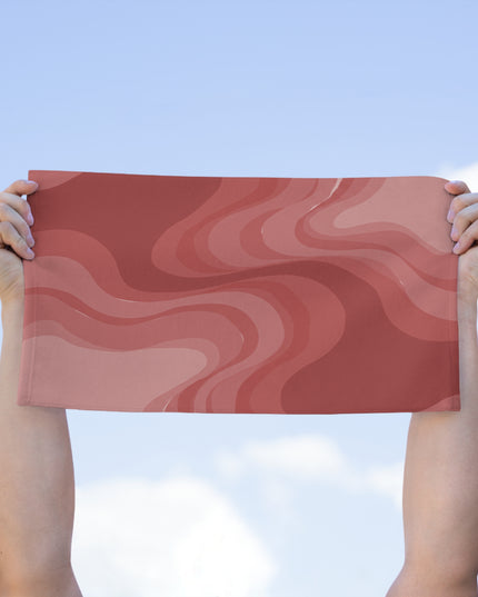 Power Red Wavey Rally Towel, 11" x 18"