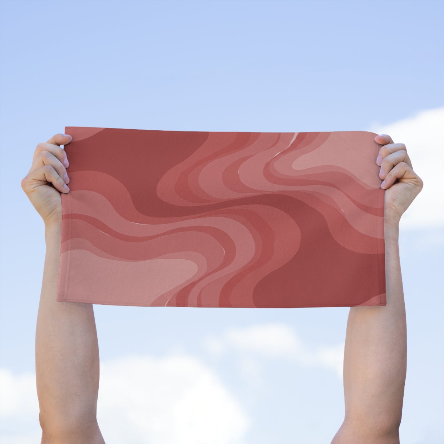 Power Red Wavey Rally Towel, 11" x 18"