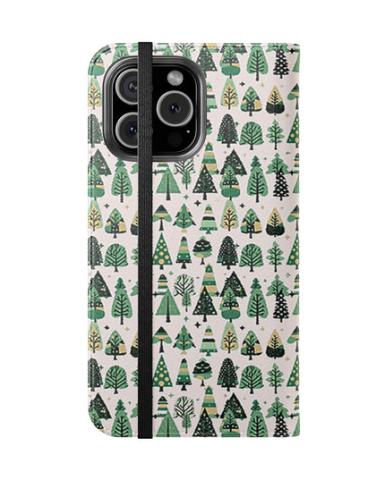 Mini Vintage Green Trees Flip Cases, Iphone 16 Pro Max