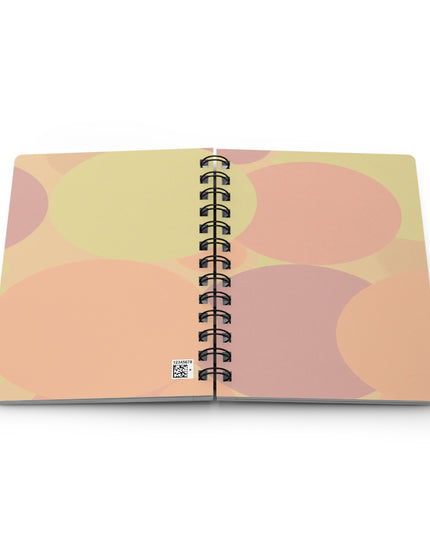 Pastel Hot Peach Patches Spiral Bound Journal, 5" x 7" 150 pages