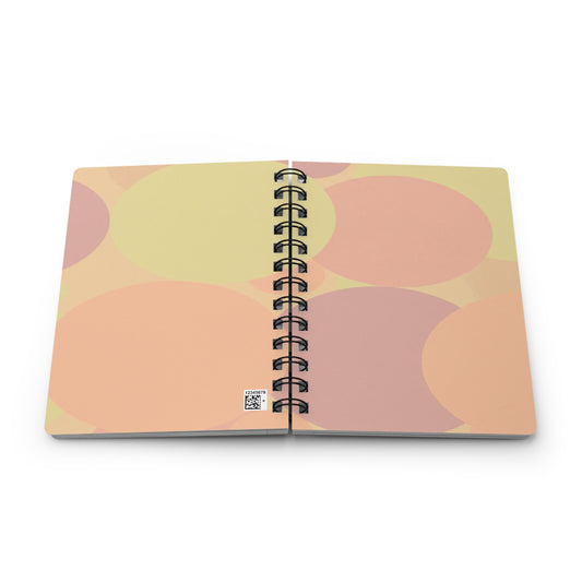 Pastel Hot Peach Patches Spiral Bound Journal, 5" x 7" 150 pages
