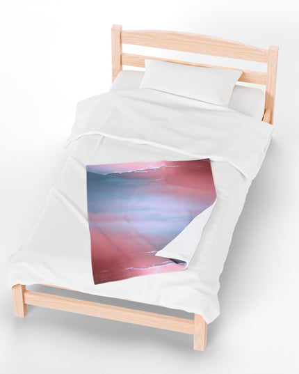 Gray Sea Pink Fog Velveteen Plush Blanket, 30" x 40"