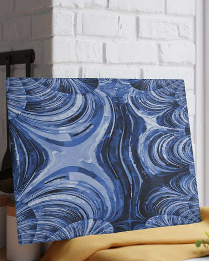 Uzi Spiral Deep Blue 11" x 15" Glass Cutting Board