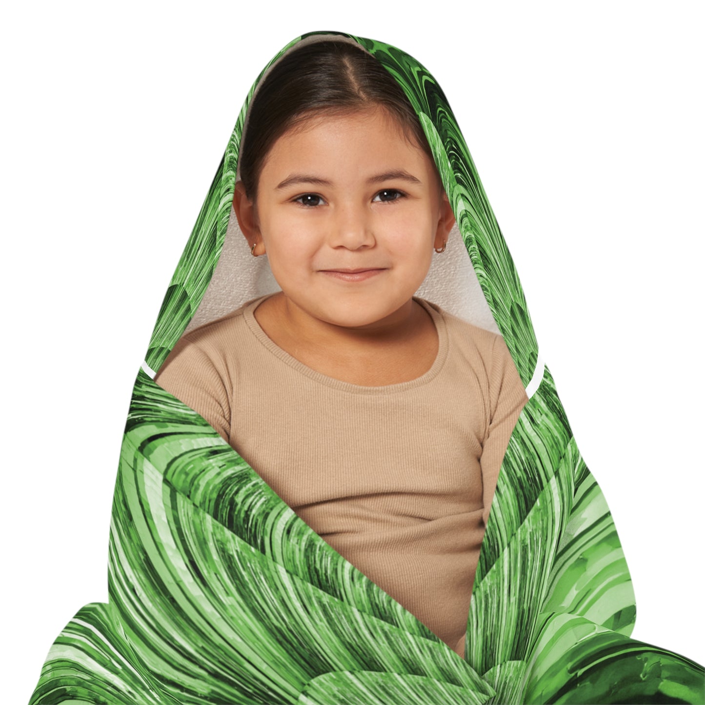 Uzi Spiral Mint Pastel Youth Hooded Towel, 24" x 48"