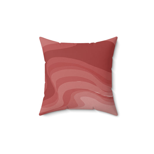 Red Power Wavey 14" x 14" Faux Suede Square Pillow