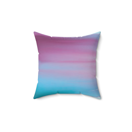 Wine Sea Blue Fog 14" x 14" Faux Suede Square Pillow