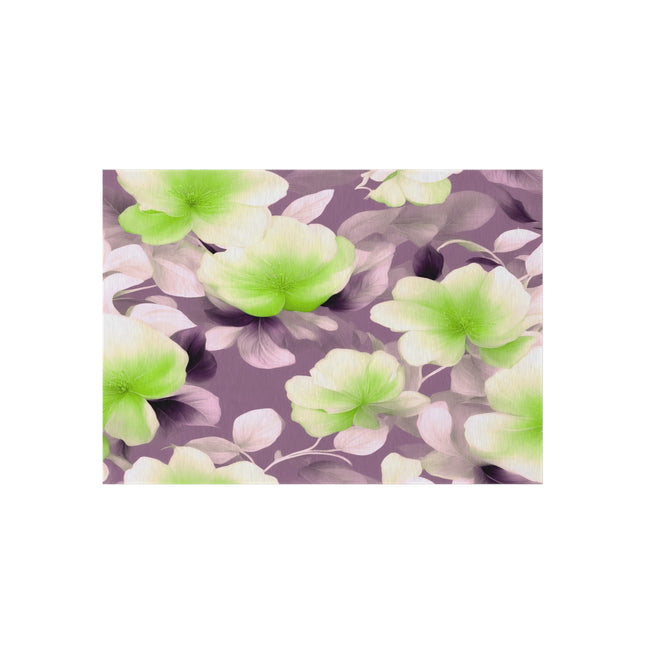 Lime Lavender Floral Bunch Outdoor Rug, 60" x 84"