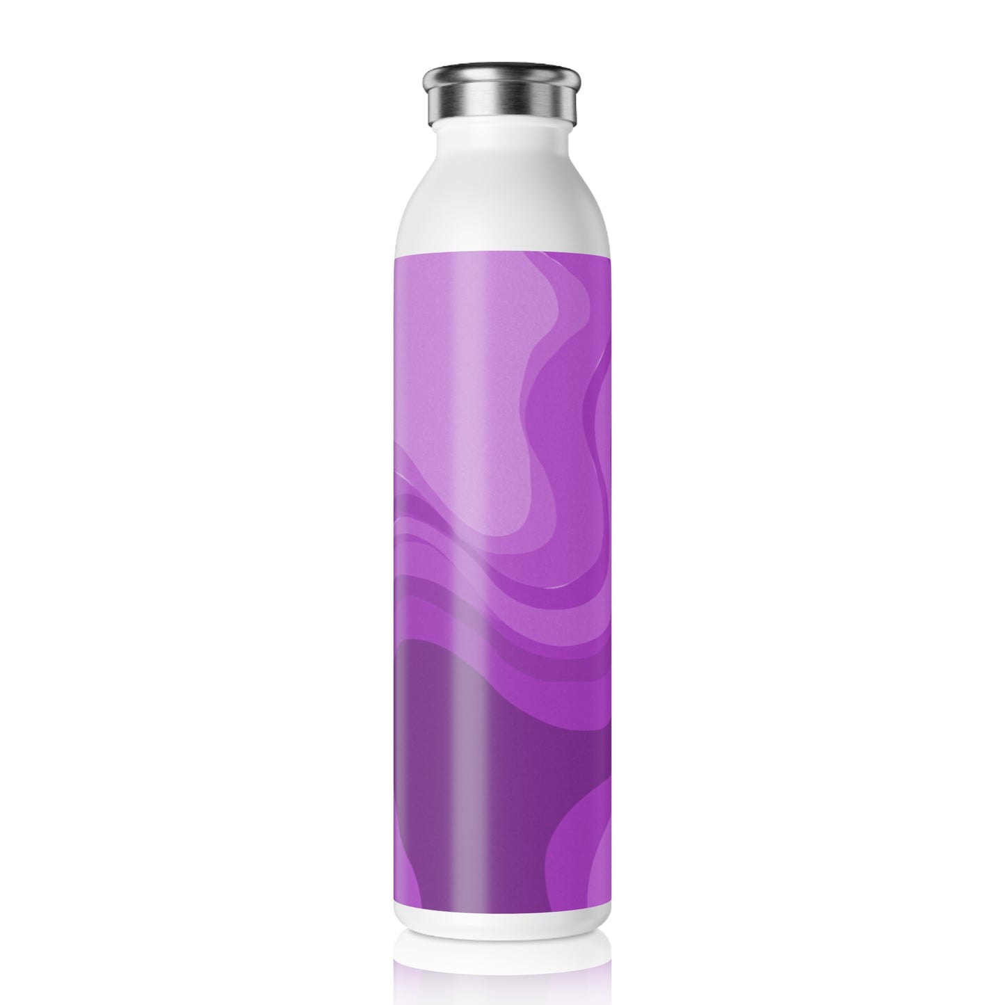 Wavey Purple Wavey Slim Water Bottle, 20 oz White