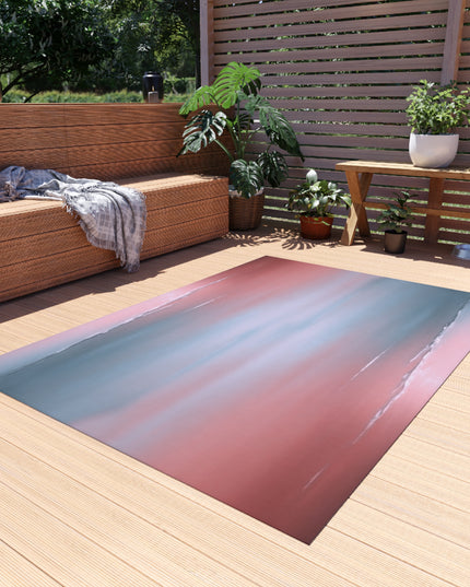 Gray Sea Pink Fog Outdoor Rug, 60" x 84"