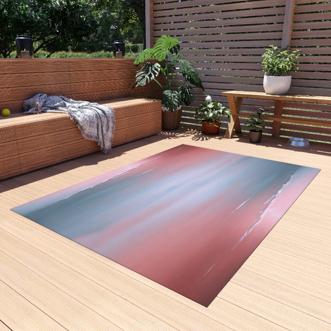 Gray Sea Pink Fog Outdoor Rug, 60" x 84"