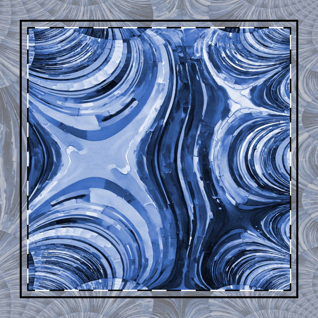Uzi Spiral Deep Blue 10" x 10" Cotton Twill Napkin