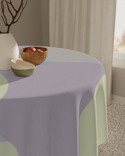 Pastel Soft Blue and Soft White Patches Tablecloth, 55" x 55"