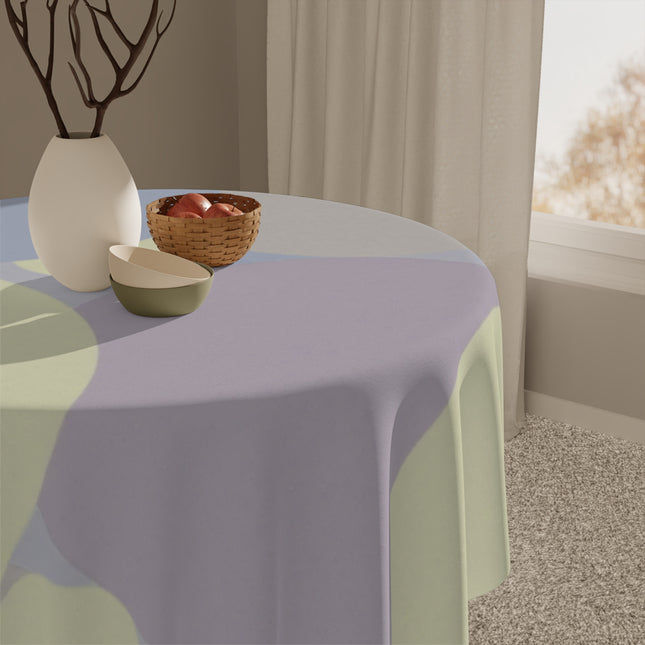 Pastel Soft Blue and Soft White Patches Tablecloth, 55" x 55"