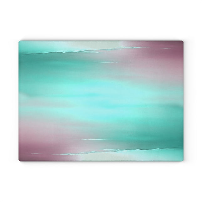 Green Sea Lavender Fog Glass Cutting Board, 11" x 15"