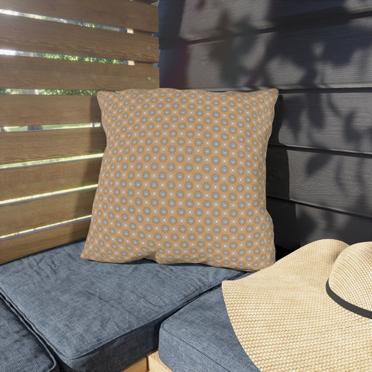Tan Sunset Star-crossed Bodies 18" x 18" Outdoor Pillows