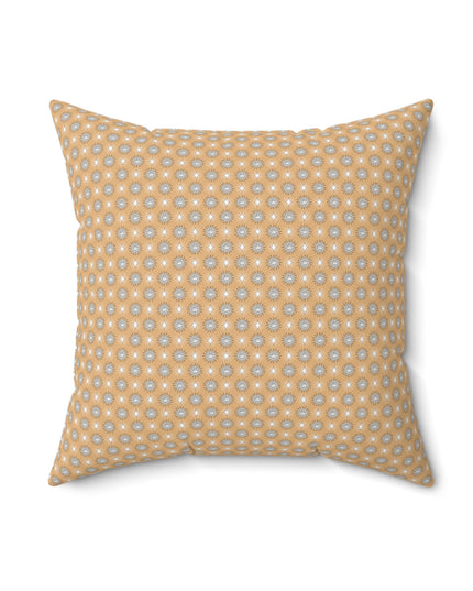 Tan Sunset Star-crossed Bodies Faux Suede Square Pillow, 18" x 18"
