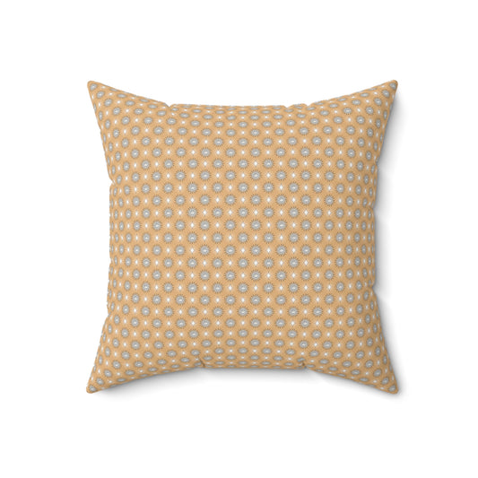 Tan Sunset Star-crossed Bodies Faux Suede Square Pillow, 18" x 18"