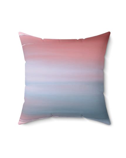 Gray Sea Pink Fog 16" x 16" Faux Suede Square Pillow