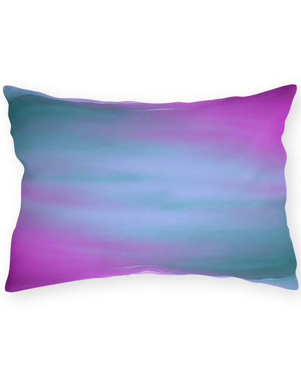 Dark Blue Green Sea Purple Fog 20" x 14" Outdoor Pillow