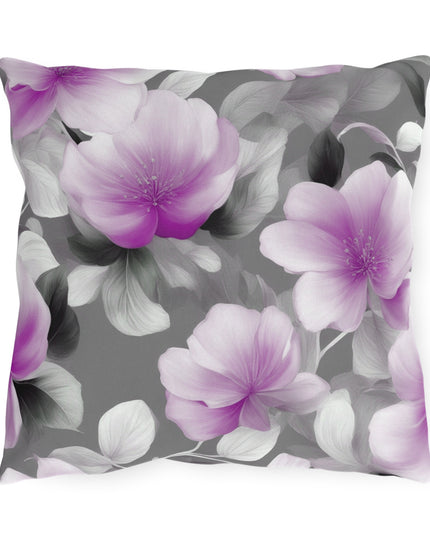 Purple Blossom Floral Bunch Outdoor Pillow, 16" x 16"