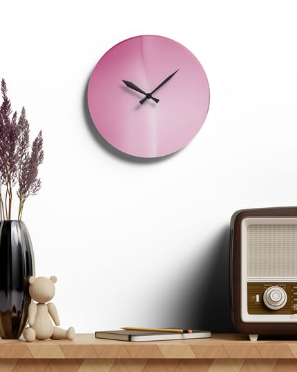 Pink Blush Fade Acrylic Wall Clock, Round or Square, 10.75" x 10.75"