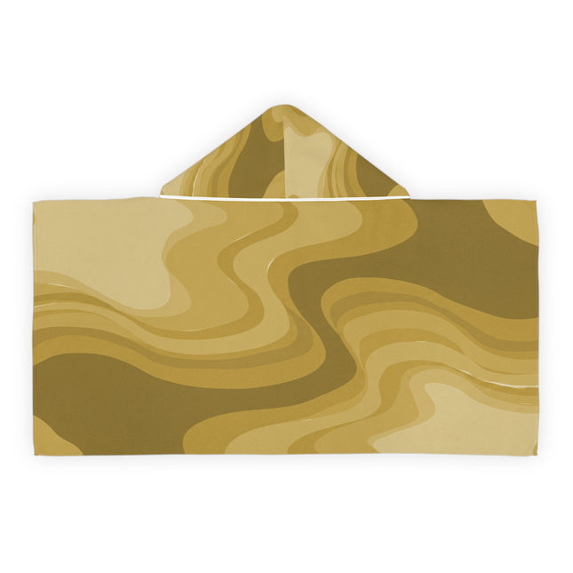 Brown Wavey Youth Hooded Towel, 24" x 48"