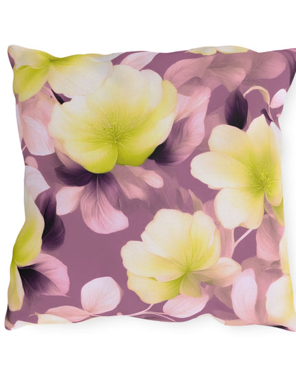 Lemon Blossom Floral Bunch 18" x 18" Outdoor Pillow