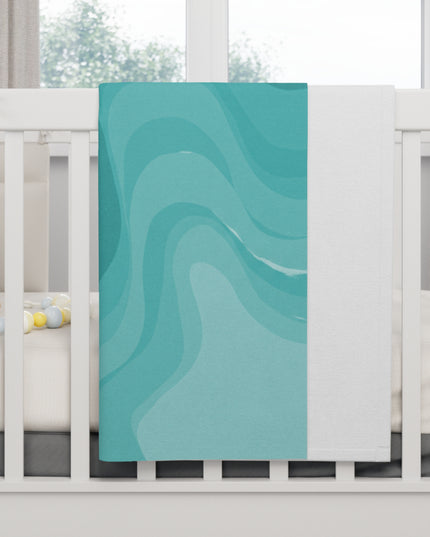 Tif Green Wavey Soft Fleece Baby Blanket, 30" x 40"