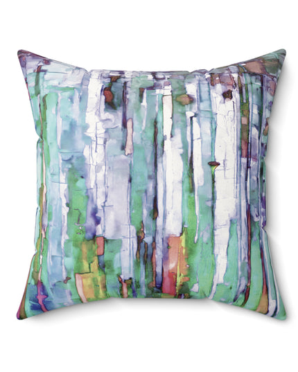 Striped Pastels 20" x 20" Faux Suede Square Pillow