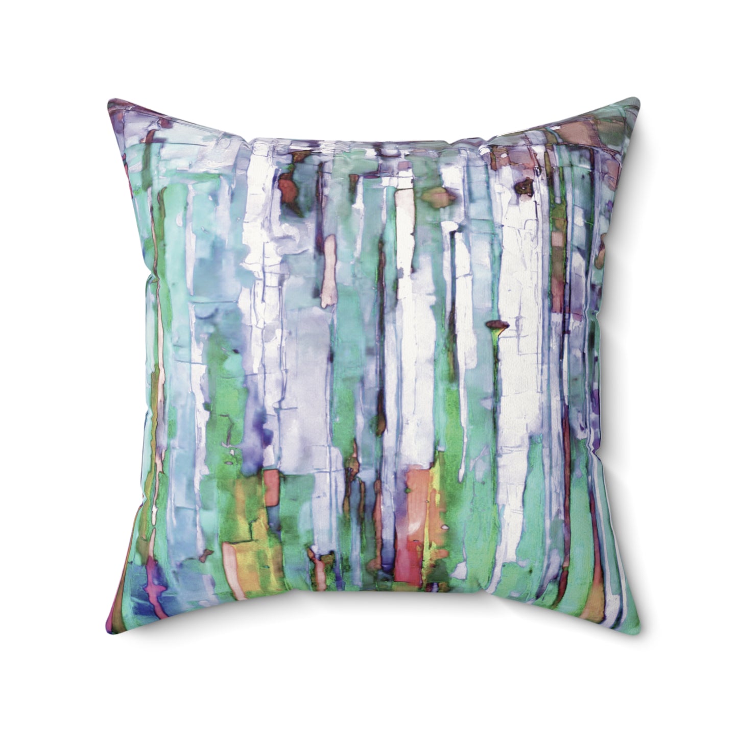 Striped Pastels 20" x 20" Faux Suede Square Pillow