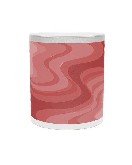 Power Red Wavey 11 oz Metallic Mug (Silver\Gold)